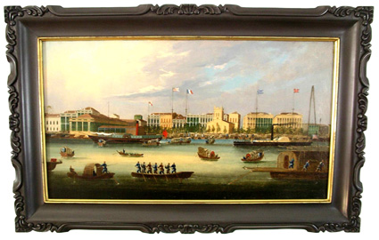 Oil on Canvas of The Hongs at Canton