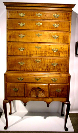 Tiger Maple Highboy