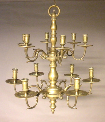 19th Century Dutch Brass Chandelier