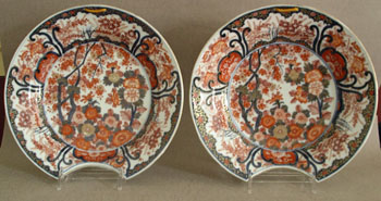 Rare Pair of Imari Barber Bowls