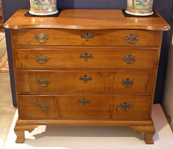 Maple 4 Drawer Chest with OG Feet and a Reverse Serpentine Top