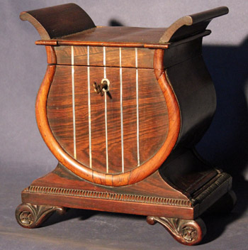 Lyre Shaped Tea Caddy