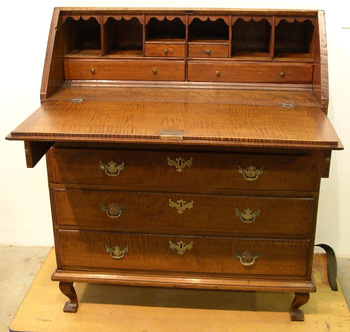 Queen Anne Tiger Maple Desk