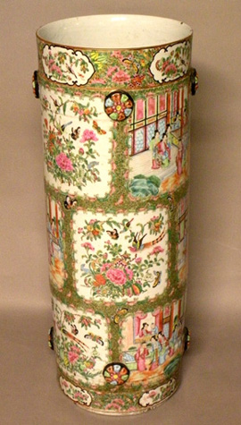 Chinese Export Rose Medallion Umbrella Stand