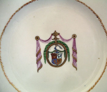 A Pair of Chinese Export  Armorial Porcelain Plates