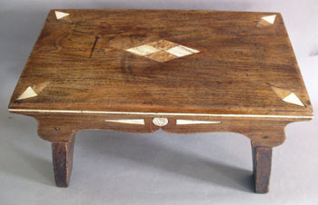 Scrimshaw Decorated Walnut Footstool