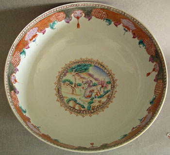 Rare Chinese Export Hunt Bowl