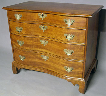 Cherry Reverse Serpentine Front Chest of Drawers