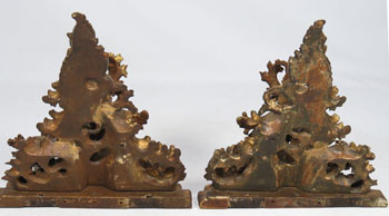 Large Pair of Gilt Carved Wooden Wall Brackets