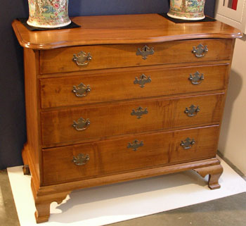 Maple 4 Drawer Chest with OG Feet and a Reverse Serpentine Top