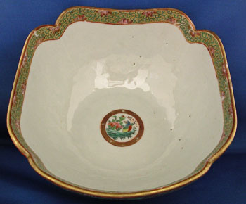 Rose Medallion Cut Corner Bowl