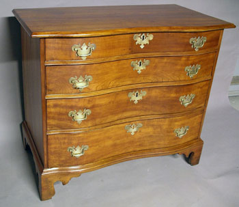 Cherry Reverse Serpentine Front Chest of Drawers