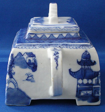 Rare Square Canton Tea Pot