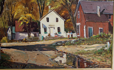 New England Village scene by Otis Pierce Cook ( 1900-1980)