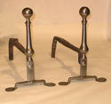 Pair of Polished Steel Andirons