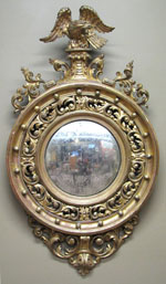 Convex Mirror with Rare Acanthus Leaf Carving
